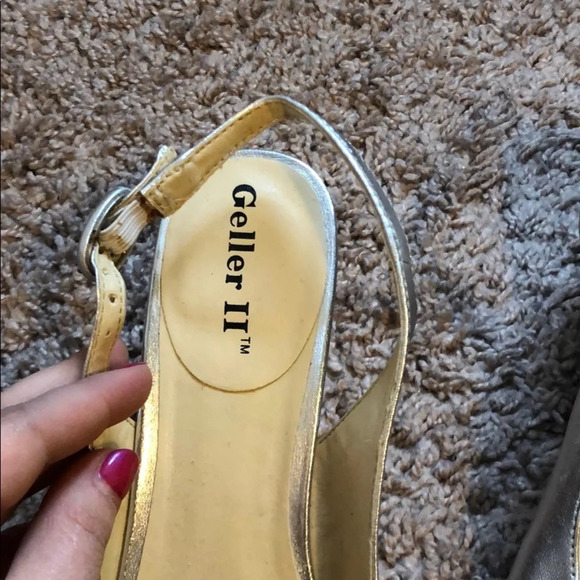 Silver Emblem Strap Back Heels - Picture 3 of 5